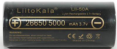 Liitokala 26650 5000mAh 3.7V Li.ion Lithium Discharge 20A Rechargeable  Battery