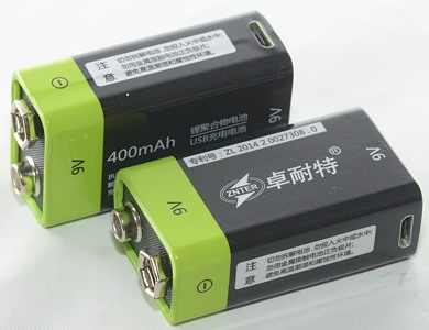 Batterie liPoly USB Rechargeable 9V 400mAh LiPoly Battery