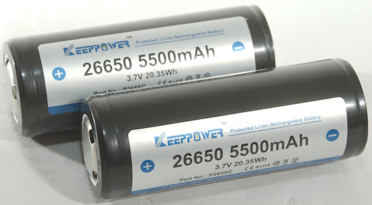 Keeppower 26650 5500mAh (protected) - 10A - Piles rechargeables