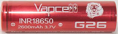 Test Review Of Vapcell Inr18650 2600mah G26 Red 2019 Budgetlightforum Com