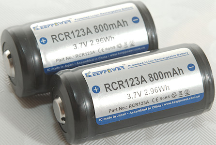 Rechargeable battery KEEPPOWER RCR123A 800 mAh (Li-Ion) with