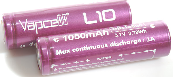 14500 Vapcell INR14500 F12 1250mAh 3A High Discharge Flat Top Li