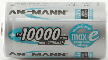 Pack of 2 10000mAh NiMH Cell Ansmann 5030642 D