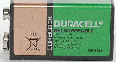 Duracell 170mAh NiMH 9V Rechargeable Battery