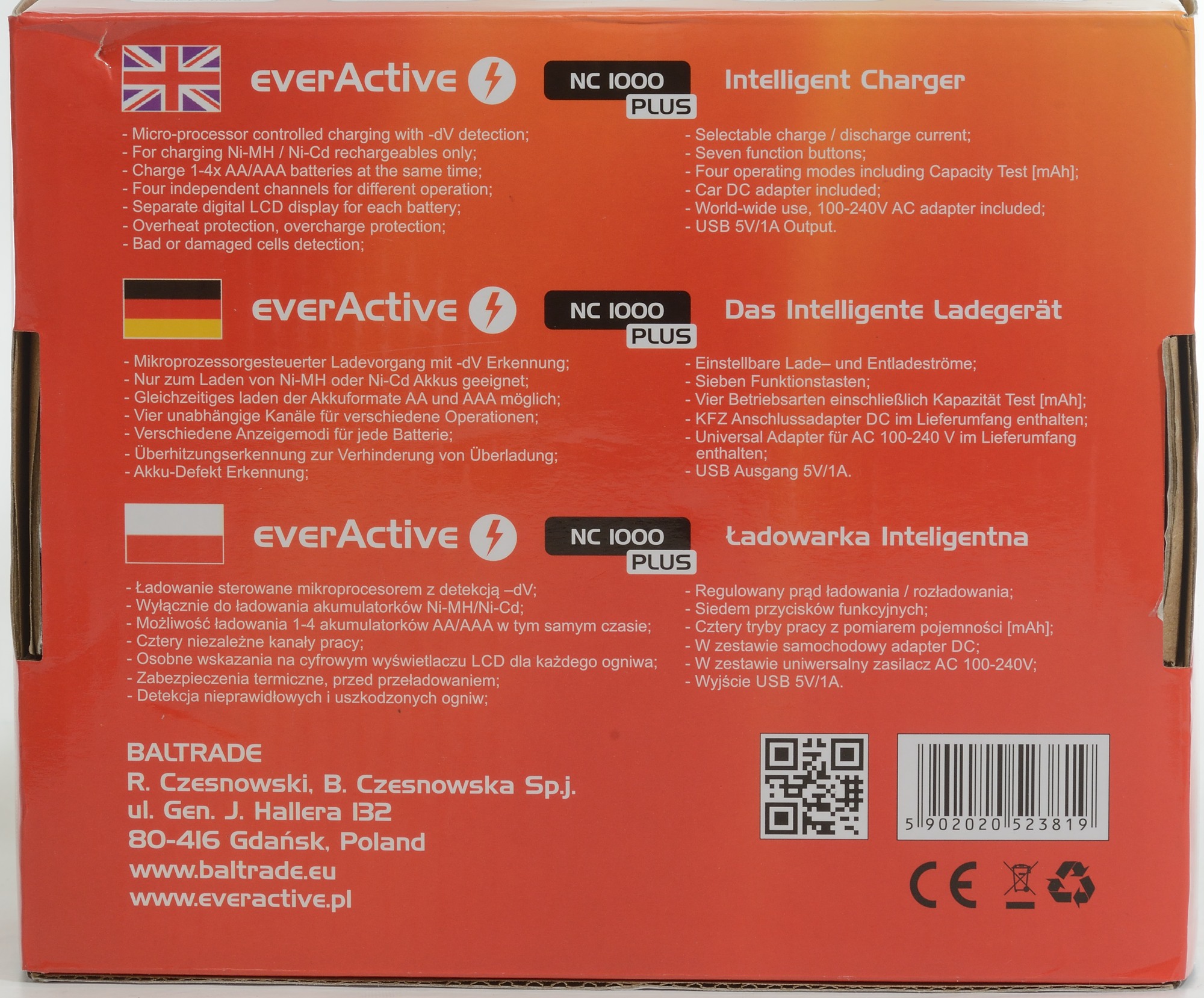 Review of Charger EverActive NC1000 plus