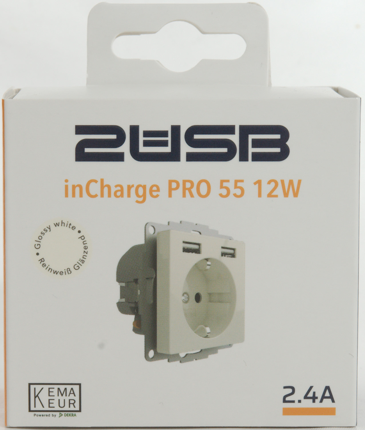 2USB ICP RWM: 2 USB inCharge PRO - Prise électrique USB blanc pur