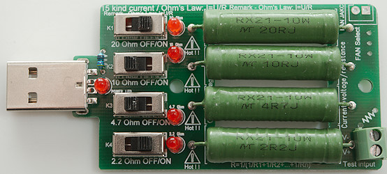 Test/review of USB Load resistor 2.2-4.7-10-20ohm - USB Power Devices ...