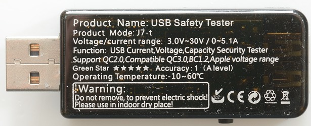 typisk forkorte kort Test of USB safety tester J7-t